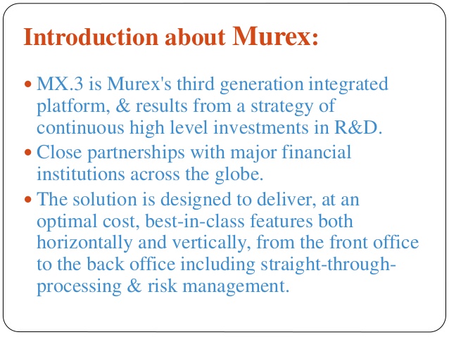 Murex risk management